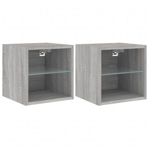 VidaXL Ścienne szafki TV z LED 2 szt 381432 VidaXL Ścienne szafki TV z LED 2 szt 381432