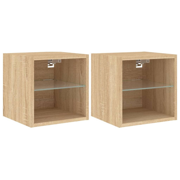VidaXL Ścienne szafki TV z LED 2 szt 381382