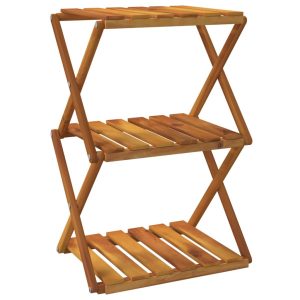 VidaXL Składany regał z 3 półkami brąz 43x31x63 cm 318375 VidaXL Składany regał z 3 półkami brąz 43x31x63 cm 318375