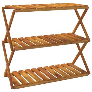 VidaXL Składany regał z 3 półkami brąz 70x31x63 cm 318350 VidaXL Składany regał z 3 półkami brąz 70x31x63 cm 318350