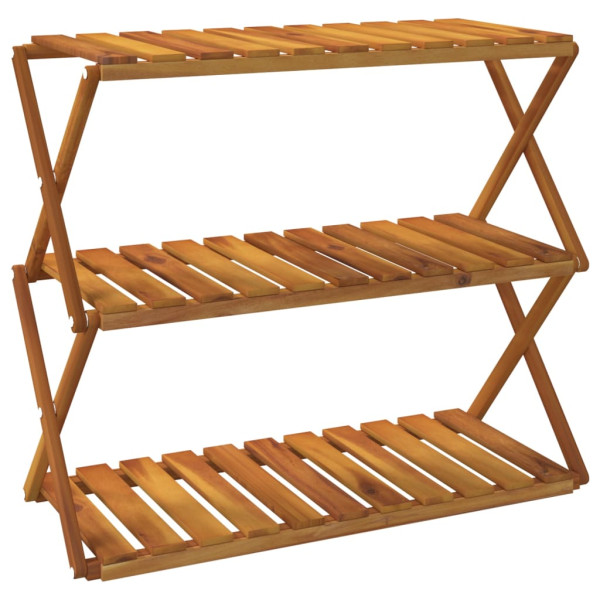 VidaXL Składany regał z 3 półkami brąz 70x31x63 cm 318350