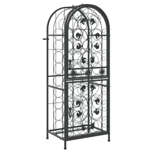 VidaXL Stojak na 41 butelek czarny 45x36x120 cm 406654 VidaXL Stojak na 41 butelek czarny 45x36x120 cm 406654
