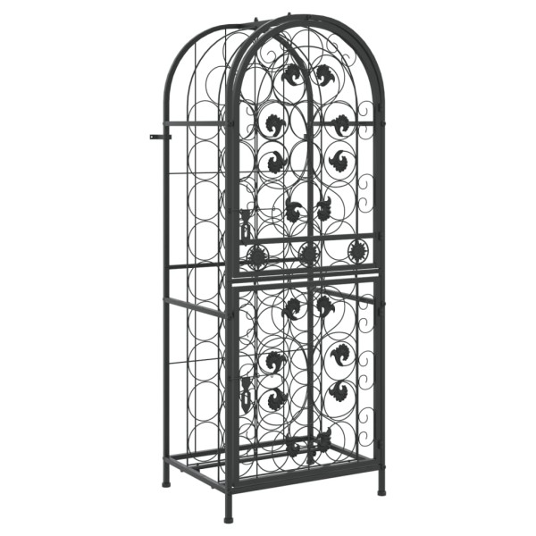 VidaXL Stojak na 41 butelek czarny 45x36x120 cm 406654