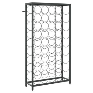 VidaXL Stojak na 45 butelek czarny 54x18x100 cm 406642 VidaXL Stojak na 45 butelek czarny 54x18x100 cm 406642