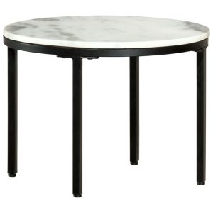VidaXL Stolik kawowy Biały Ø 50 cm Marmur 493205 VidaXL Stolik kawowy Biały Ø 50 cm Marmur 493205