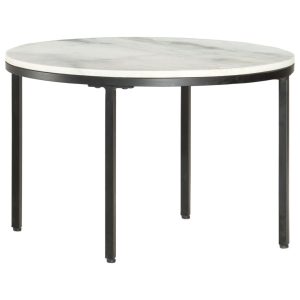 VidaXL Stolik kawowy Biały Ø 65 cm Marmur 493206 VidaXL Stolik kawowy Biały Ø 65 cm Marmur 493206
