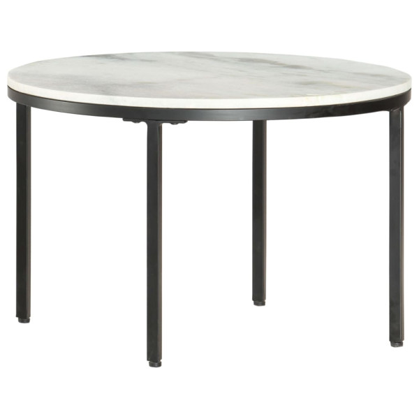 VidaXL Stolik kawowy Biały Ø 65 cm Marmur 493206