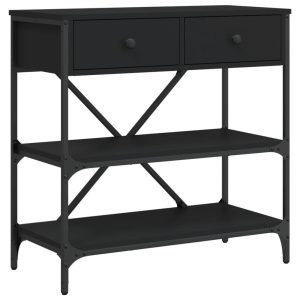 VidaXL Stolik konsolowy czarny 75×34,5×75 cm 376656 VidaXL Stolik konsolowy czarny 75×34,5×75 cm 376656