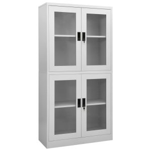 VidaXL Szafa biurowa Szary Stal 188080 VidaXL Szafa biurowa Szary Stal 188080