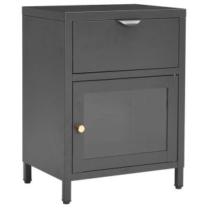 VidaXL Szafka nocna Antracyt Stal 319442