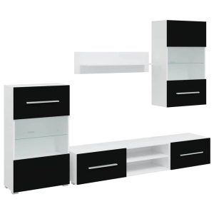 VidaXL Szafka rtv Czarny Materiał drewnopochodny 252660 VidaXL Szafka rtv Czarny Materiał drewnopochodny 252660