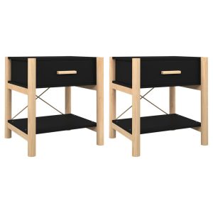 VidaXL Szafki nocne 2 szt. czarny 42x38x45cm 319446 VidaXL Szafki nocne 2 szt. czarny 42x38x45cm 319446