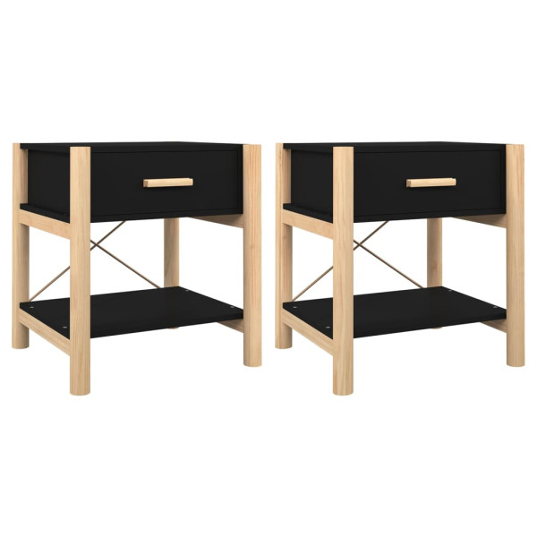 VidaXL Szafki nocne 2 szt. czarny 42x38x45cm 319446