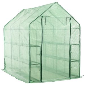 VidaXL Szklarnia ogrodowa Zielony 143 x 214 x 196 cm 287296