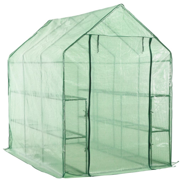 VidaXL Szklarnia ogrodowa Zielony 143 x 214 x 196 cm 287296