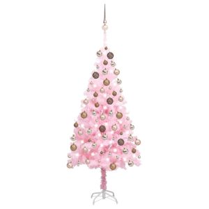 VidaXL Sztuczna choinka Różowe 150 x 75 cm 399336 VidaXL Sztuczna choinka Różowe 150 x 75 cm 399336