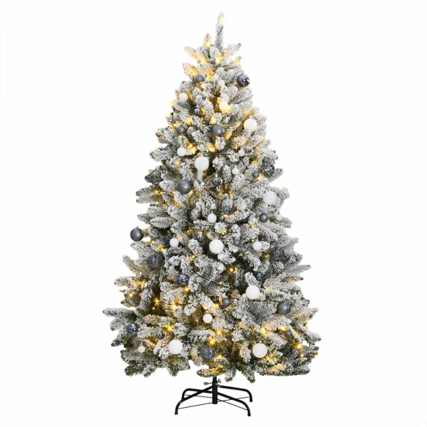 VidaXL sztuczna choinka Zielono-biały 210 cm 401925