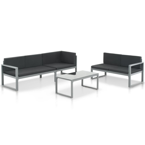 VidaXL Zestaw mebli ogrodowych Czarny Aluminium 371883