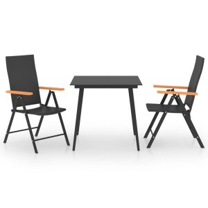 VidaXL Zestaw mebli ogrodowych Czarny Technorattan 371854 VidaXL Zestaw mebli ogrodowych Czarny Technorattan 371854