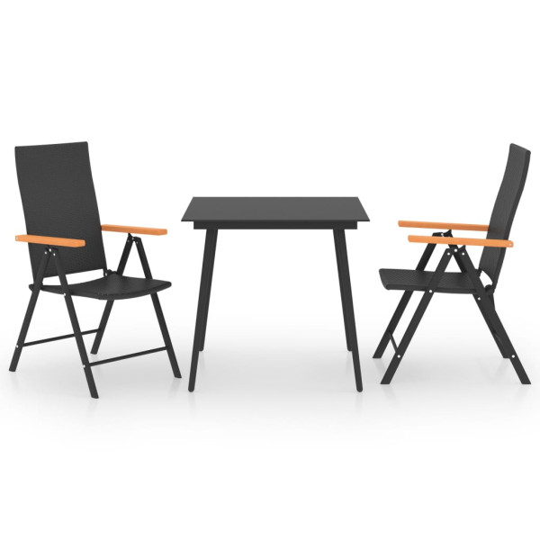 VidaXL Zestaw mebli ogrodowych Czarny Technorattan 371854