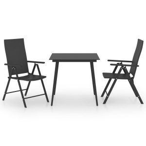 VidaXL Zestaw mebli ogrodowych Czarny Technorattan 372038 VidaXL Zestaw mebli ogrodowych Czarny Technorattan 372038