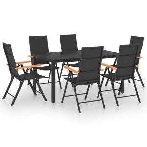 VidaXL Zestaw mebli ogrodowych Czarny Technorattan 372094 VidaXL Zestaw mebli ogrodowych Czarny Technorattan 372094