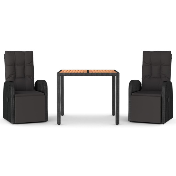 VidaXL zestaw mebli ogrodowych Czarny Technorattan 372098
