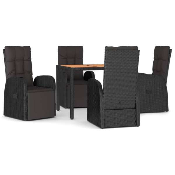 VidaXL zestaw mebli ogrodowych Czarny Technorattan 372137