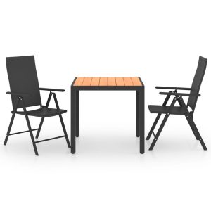 VidaXL Zestaw mebli ogrodowych Czarny Technorattan 371923 VidaXL Zestaw mebli ogrodowych Czarny Technorattan 371923