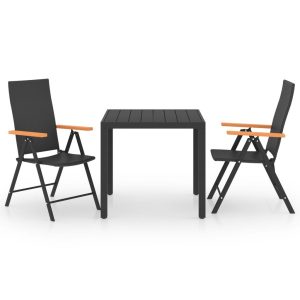 VidaXL Zestaw mebli ogrodowych Czarny Technorattan 371932 VidaXL Zestaw mebli ogrodowych Czarny Technorattan 371932
