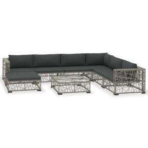 VidaXL Zestaw mebli ogrodowych Szary Technorattan 372036 VidaXL Zestaw mebli ogrodowych Szary Technorattan 372036