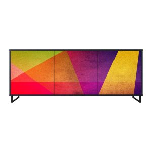 VIVID GEOMETRY Komoda 3 drzwi Czarna-Metalowa ramka czarna 442180 VIVID GEOMETRY Komoda 3 drzwi Czarna-Metalowa ramka czarna 442180