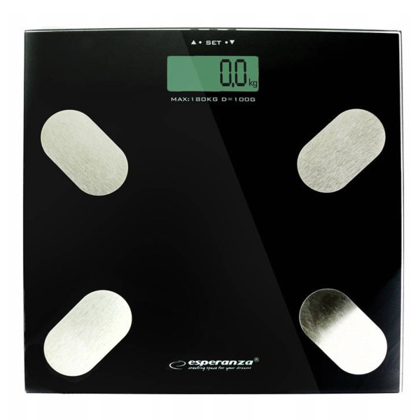Waga łazienkowa Esperanza CHA-CHA czarna 180 kg analiza BMI 1046370