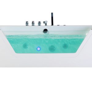 Wanna LED z hydromasażem 174×79 cm akryl biała 473184 Wanna LED z hydromasażem 174×79 cm akryl biała 473184