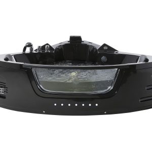 Wanna narożna LED hydromasaż akryl czarna 624926 Wanna narożna LED hydromasaż akryl czarna 624926