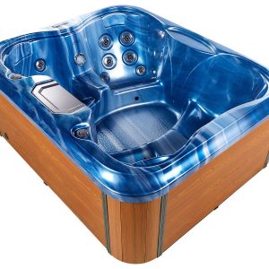 Wanna ogrodowa SPA hydromasaż 4-osobowa niebieska 305779 Wanna ogrodowa SPA hydromasaż 4-osobowa niebieska 305779