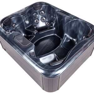 Wanna ogrodowa SPA hydromasaż 4-osobowa szara 338165 Wanna ogrodowa SPA hydromasaż 4-osobowa szara 338165