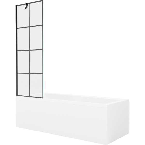 Wanna prostokątna Mexen Cubik 150x70cm z obudową i parawanem 1-skrzydłowym 618286