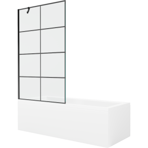 Wanna prostokątna Mexen Cubik 150x70cm z obudową i parawanem 1-skrzydłowym 618381