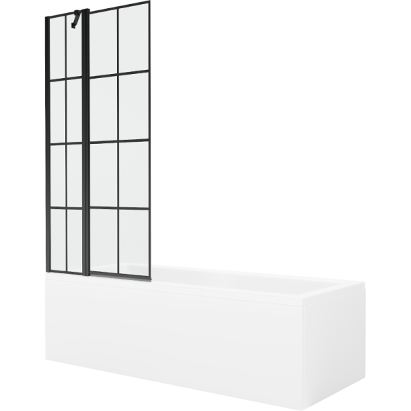 Wanna prostokątna Mexen Cubik 150x70cm z obudową i parawanem 1-skrzydłowym 618445