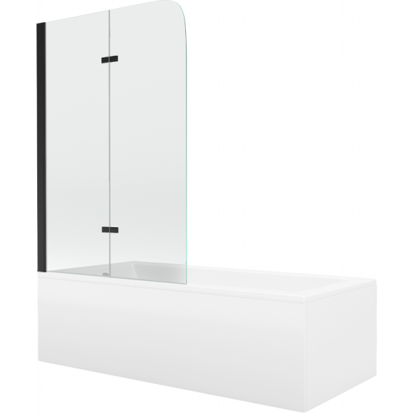 Wanna prostokątna Mexen Cubik 160x70cm z obudową i parawanem 2-skrzydłowym 630506