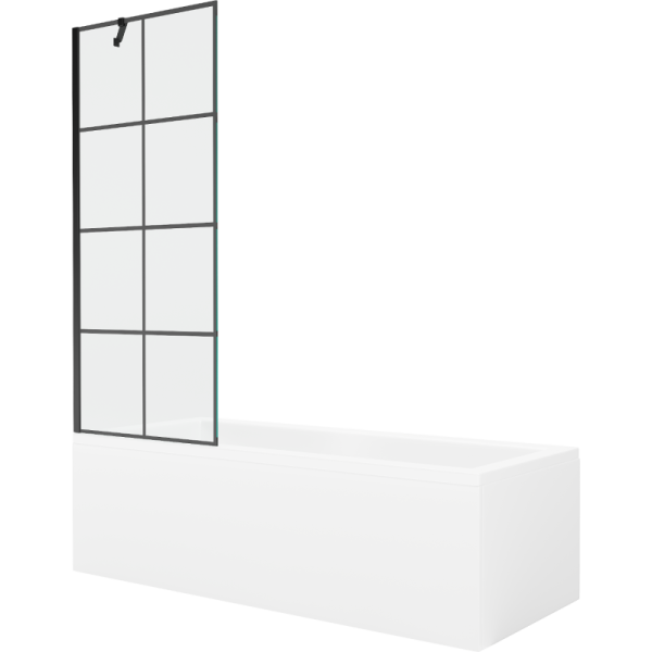 Wanna prostokątna Mexen Cubik 170x70cm z obudową i parawanem 1-skrzydłowym 618083