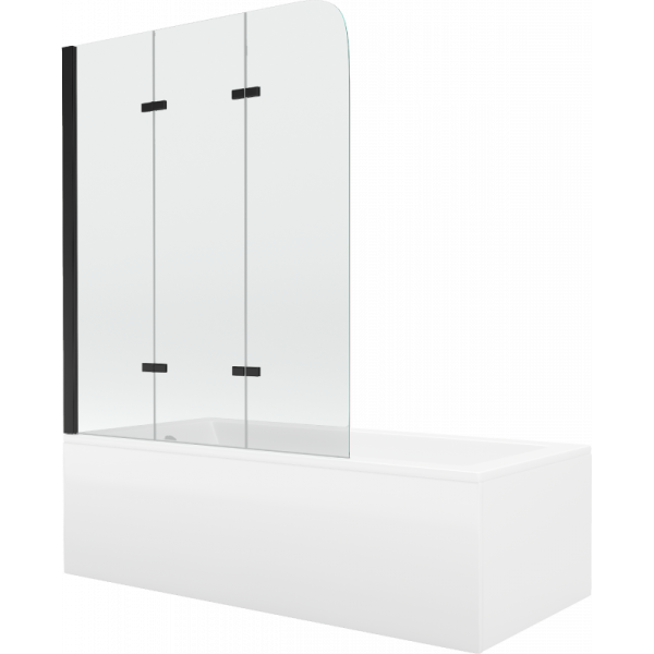 Wanna prostokątna Mexen Cubik 170x70cm z obudową i parawanem 3-skrzydłowym 618091