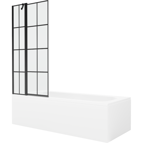 Wanna prostokątna Mexen Vega 180x80cm z obudową i parawanem 1-skrzydłowym 618153