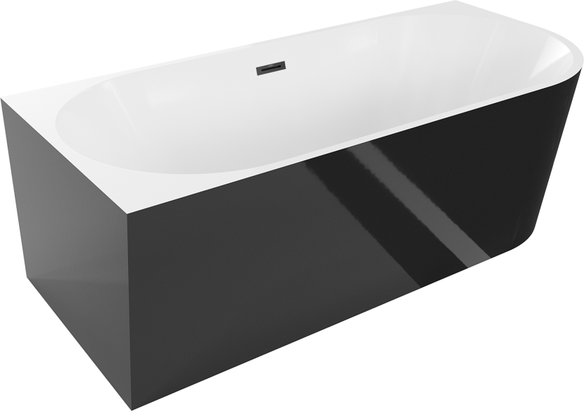Wanna wolnostojąca Mexen Mia biały czarny 160x80 cm 1 szt. 617826