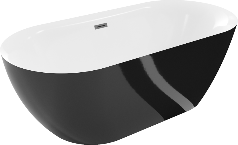 Wanna wolnostojąca Mexen Roxy biało-czarna 170x80 cm 1 szt. 618955