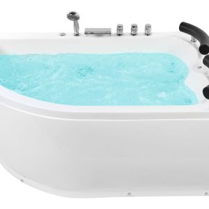 Wanna z hydromasażem 2-osobowa LED biała 730141 Wanna z hydromasażem 2-osobowa LED biała 730141