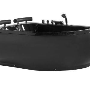 Wanna z hydromasażem 2-osobowa LED czarna 717109 Wanna z hydromasażem 2-osobowa LED czarna 717109