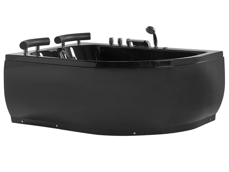 Wanna z hydromasażem 2-osobowa LED czarna 717109