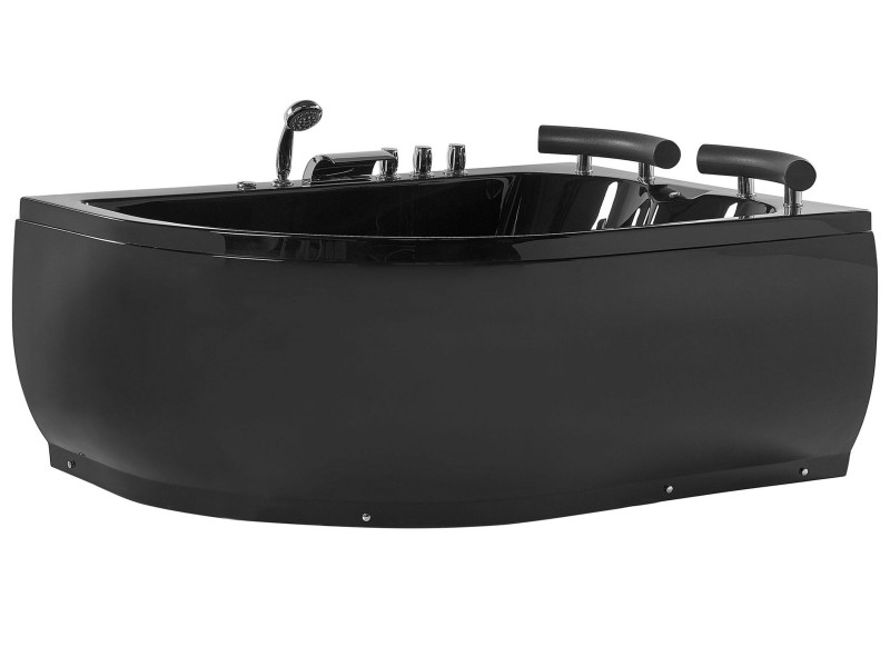 Wanna z hydromasażem 2-osobowa LED czarna 624927